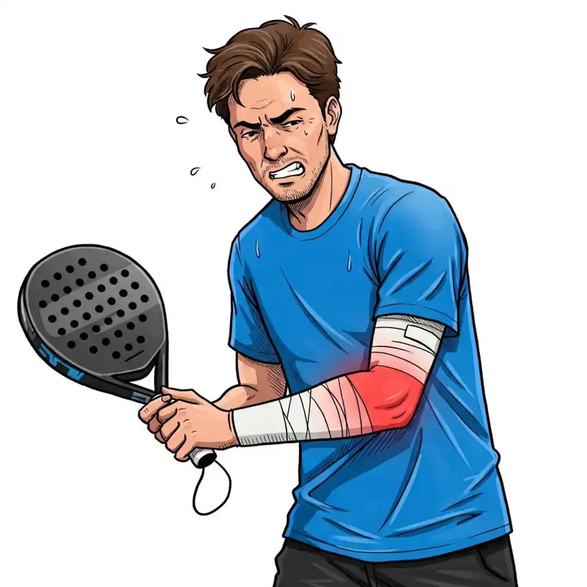 codo de tenista en padel